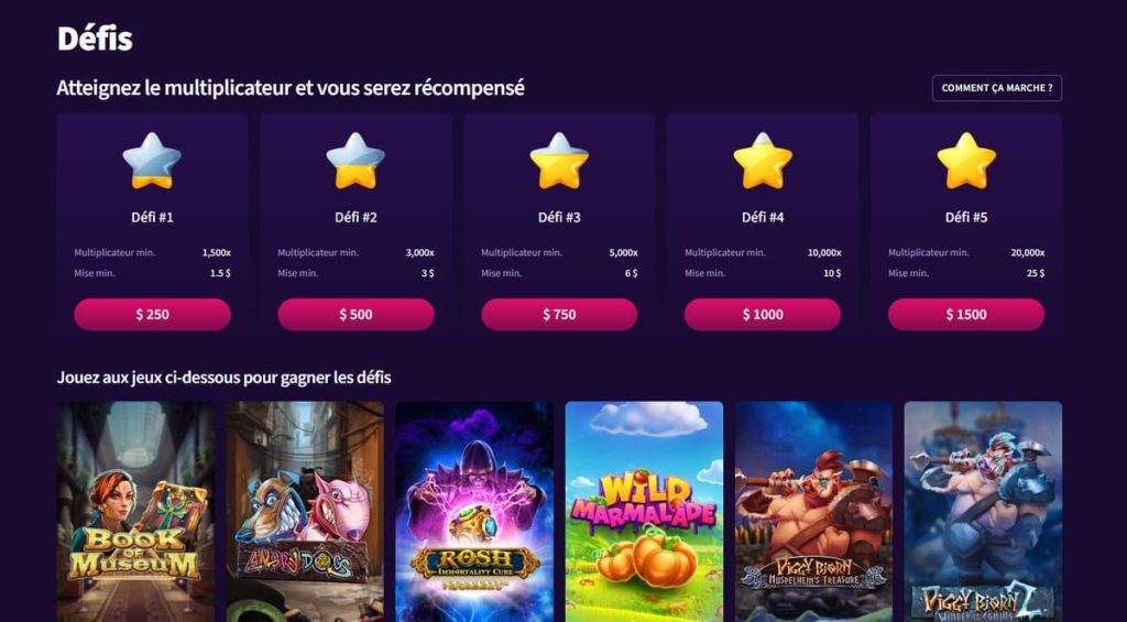 Haz Casino défis