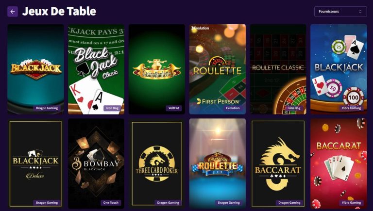 Haz Casino jeux table